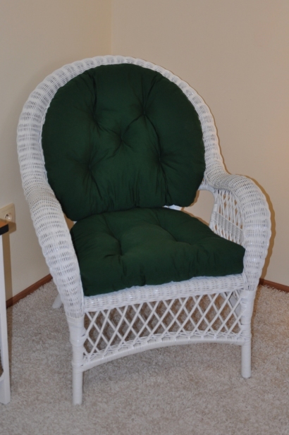 Ratanové křeslo Florida bílé polstr zelený dralon