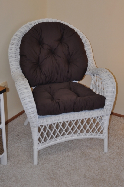 Ratanové křeslo Florida bílé polstr hnědý