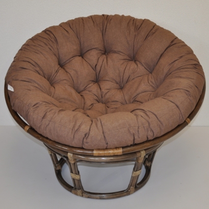 Ratanový papasan 115 cm hnědý - polstr hnědý melír