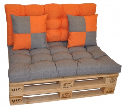 Sada polstrů veselá paleta - šedo oranžová