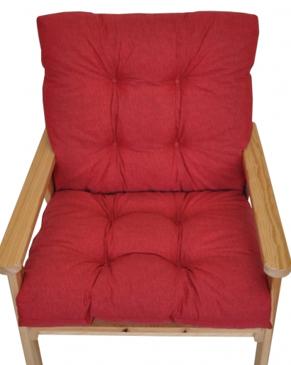 Polstr na zahradní křeslo s nízkým opěradlem - látka vínový melír