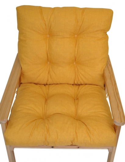 Polstr na zahradní křeslo s nízkým opěradlem - látka žlutý melír