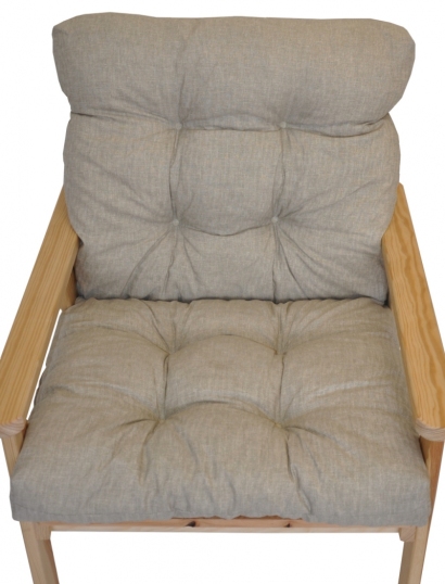 Polstr na zahradní křeslo s nízkým opěradlem - látka tmavě béžový melír