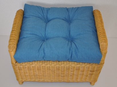 Polstr na ratanovou taburetku Ear - látka tyrkysový melír