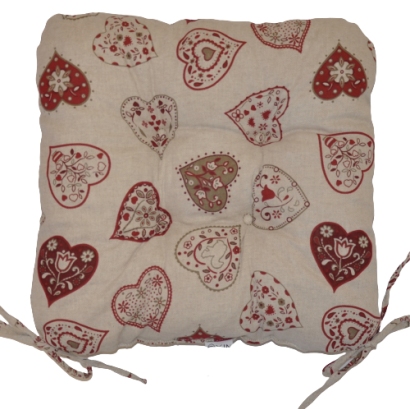 Sedák UNI motiv červená srdce