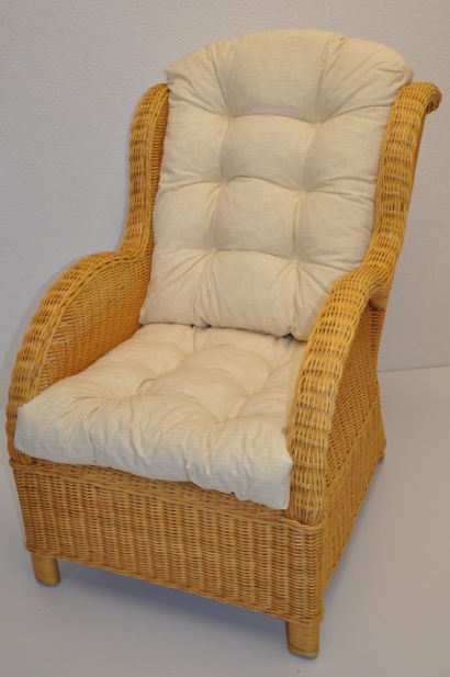 Ratanové křeslo Ear medové polstr béžový melír