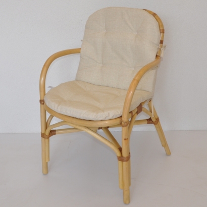 Ratanové křeslo Kinari polstr světle béžový melír