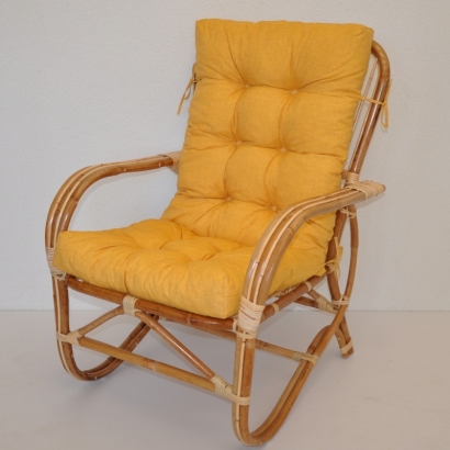 Ratanové křeslo Nilam polstr žlutý melír