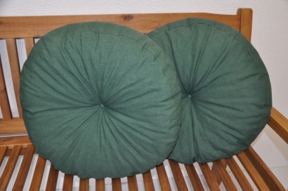 Polštář kulatý velký tmavě zelený set 2 kusy