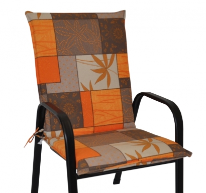 Polstr na křeslo z tahokovu UNI - látka UNIKO oranžový list