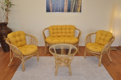 Polstry na soupravu Bahama velká komplet žlutý melír