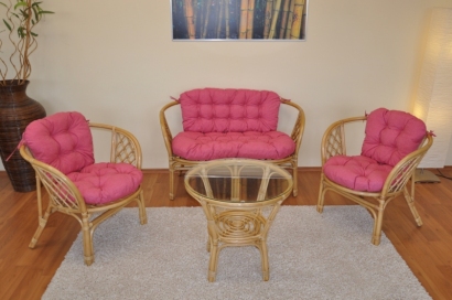 Polstry na soupravu Bahama velká komplet malinový melír