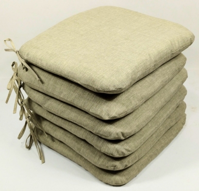 Sedák 40x40 cm látka tmavě béžový melír - set 6 kusů