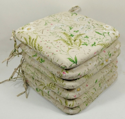 Sedák 40x40 cm látka kapradí - set 6 kusů