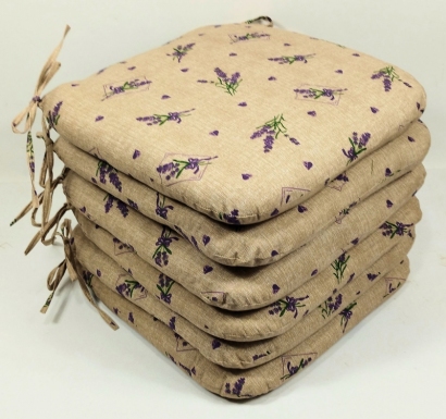 Sedák 40x40 cm látka levandule - set 6 kusů
