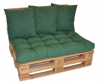 Polstry na paletový nábytek sada EASY - látka tmavě zelený melír