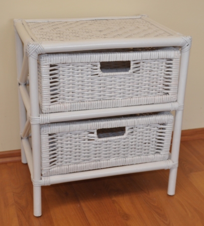 Ratanová komoda 2 zásuvky ratan bílá typ II FL