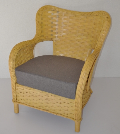 Ratanové křeslo Tokyo medové polstr šedý melír