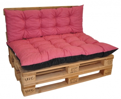 Polstry na paletový nábytek sada Basic - látka malinový melír