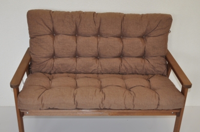 Polstr na zahradní lavici - látka hnědý melír 