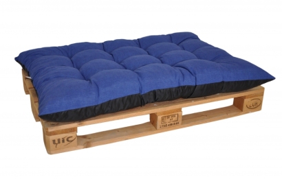Paletový sedák / zahradní matrace modrý melír