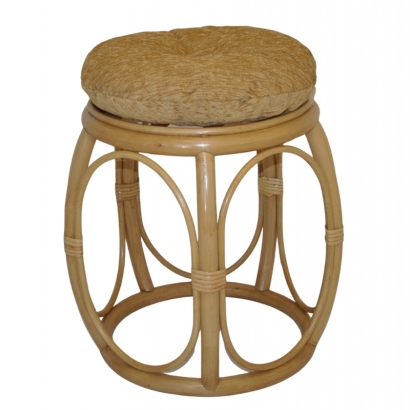 Ratanová taburetka široká medová polstr matylda béžový