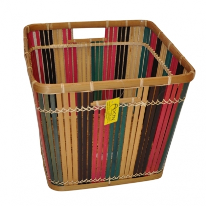 Košík bambusový barevný velký
