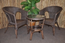 Ratanová sedací souprava Fabion hnědá