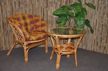 Ratanová sedací souprava Bahama 1+1 medová, polstr okrový MAXI