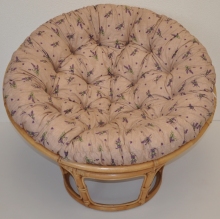 Ratanový papasan 110 cm medový polstr levandule
