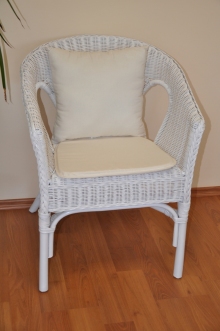 Polstr na křeslo Fabion přírodní bílý s polštářkem 