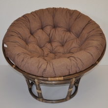 Ratanový papasan 110 cm hnědý polstr hnědý melír
