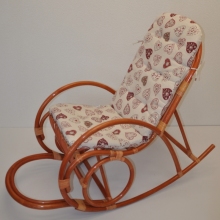 Polstr UNI na houpací křeslo motiv červená srdce