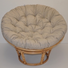 Ratanový papasan 115 cm medový - polstr tmavě béžový melír