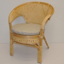 Ratanové křeslo Kina medové polstr tmavě béžový melír