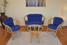 Polstry na soupravu Bahama velká komplet modrý melír