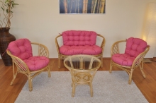 Polstry na soupravu Bahama velká komplet malinový melír