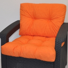 Polstr na křeslo z umělého ratanu - látka oranžový melír