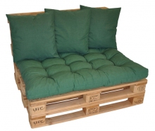 Polstry na paletový nábytek sada EASY - látka tmavě zelený melír