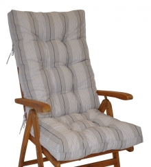 Polstr na teakové zahradní křeslo vysoké - látka Antik pruh