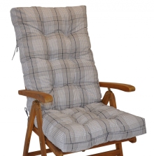 Polstr na teakové zahradní křeslo vysoké - látka Antik kostka