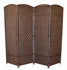 Paravan provázkový čtyřdílný barva tmavě hnědá - vzhledové vady