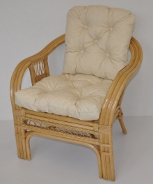 Ratanové křeslo Rio De Janeiro medové - polstr béžový melír