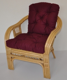 Ratanové křeslo Rio De Janeiro medové - polstr vínový