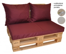 Polstry na paletový nábytek voděodolné -barva bordó