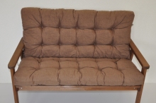 Polstr na zahradní lavici - látka hnědý melír 