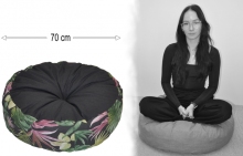 Polštář sedací průměr 70 cm - monstera