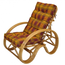 Ratanové křeslo polohovací medové polstr okrová kostka