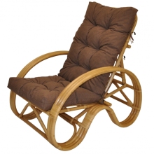 Ratanové křeslo polohovací medové polstr hnědý melír