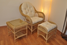 Ratanová sedací souprava Florida pohoda medová - polstry béžový melír